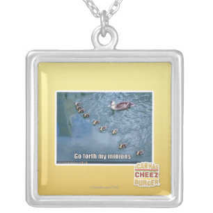 Go forth my minions silver plated necklace