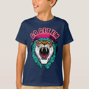 Go get 'em - Tiger Face Graphic Design T-Shirt