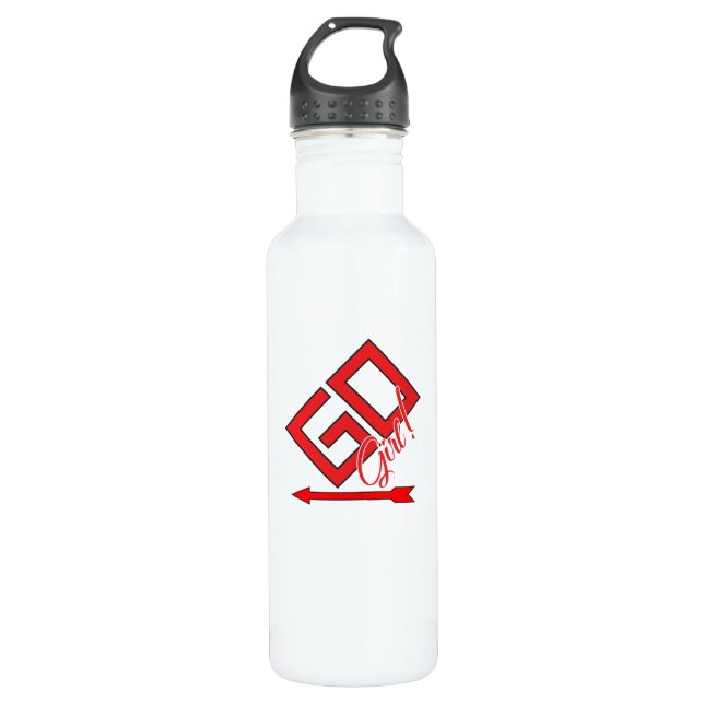 GO! Girl Stainless Steel Water Bottle (Front)