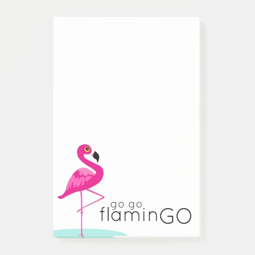 Go go flaminGO pink flamingo post it notes