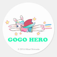 Go Go Hero Classic Round Sticker, Glossy Classic Round Sticker