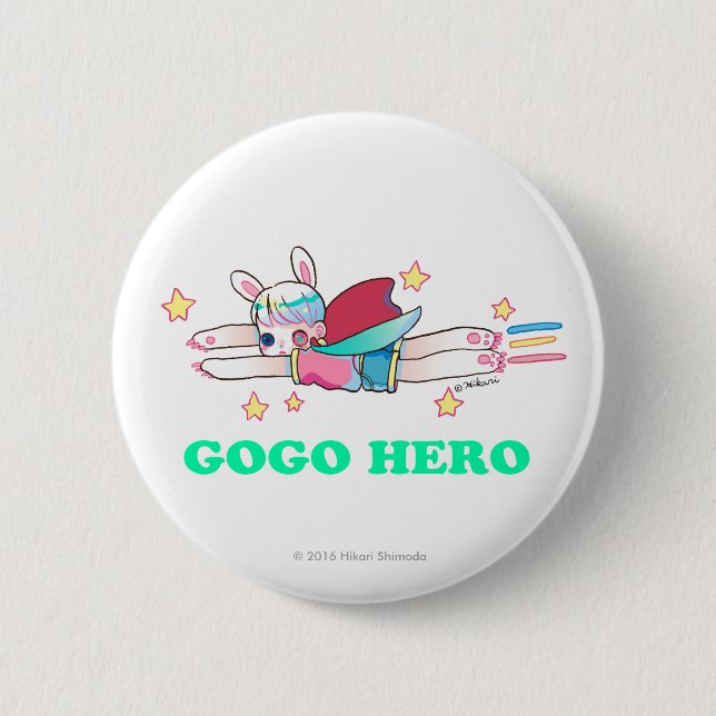 Go Go Hero Standard, 2¼ Inch Round Button (Front)