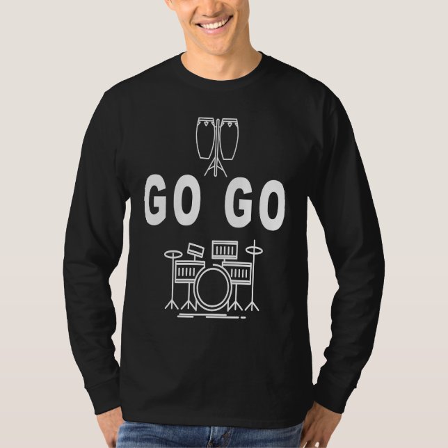 Go Go Music Drum set design! Washington DC T-Shirt (Front)