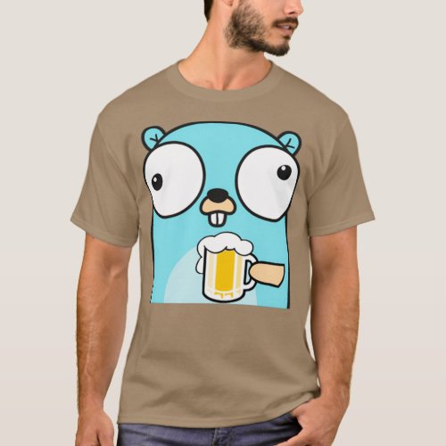 Go gopher software developer drinking beer T_Shirt