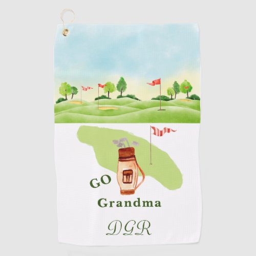 Go Grandma Greens Bag Clubs Monogram Golf Towel
