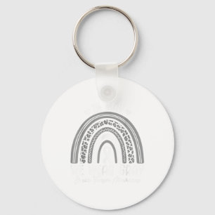 Go Gray In May Rainbow Brain Cancer Tumor Awarenes Keychain
