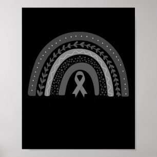 Go Gray In May Rainbow Brain Cancer Tumor Poster