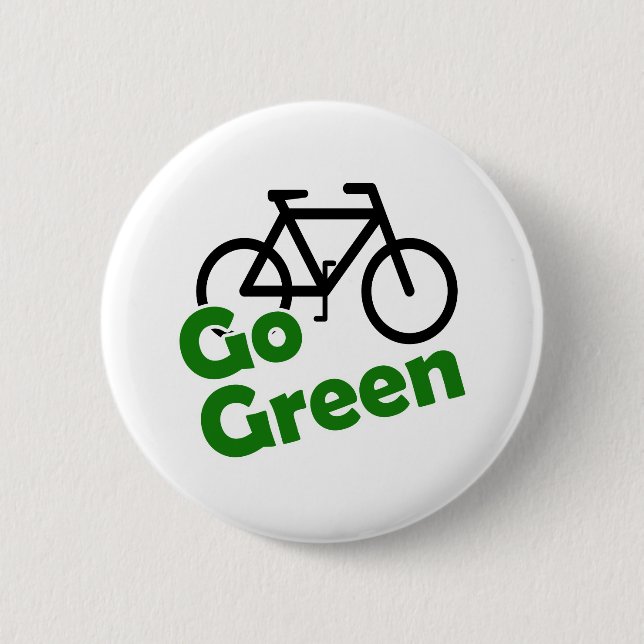 go green bicycle button (Front)