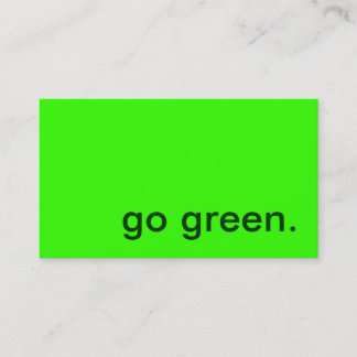go green. business card