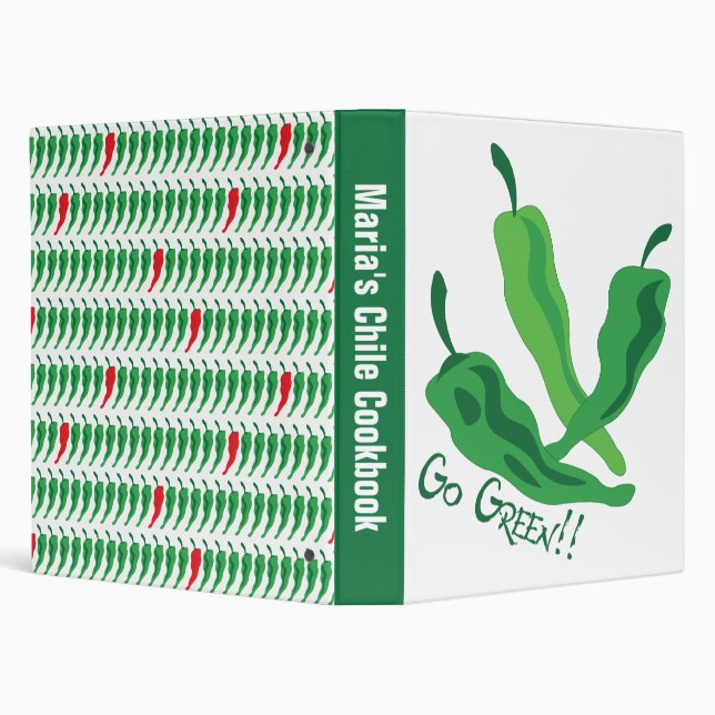 Go Green!!! Chile Pepper 3 Ring Binder (Background)