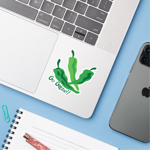 Go Green!!! Chile Peppers Custom-Cut Stickers
