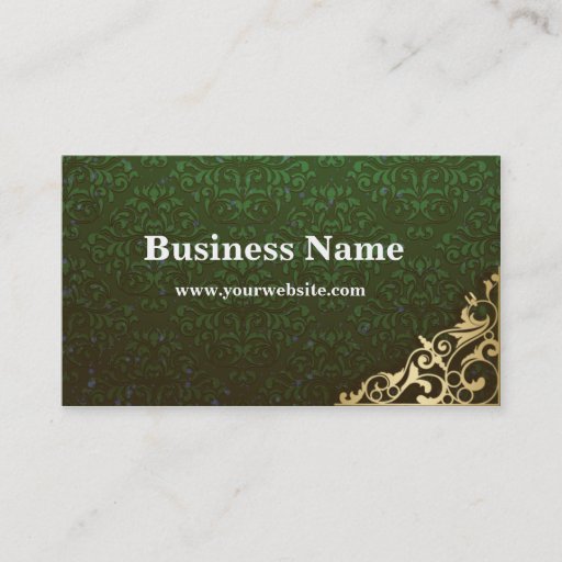 Customizable Go Green Damask Business Card