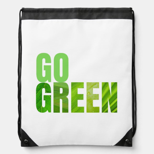 Go Green Drawstring Bag (Front)