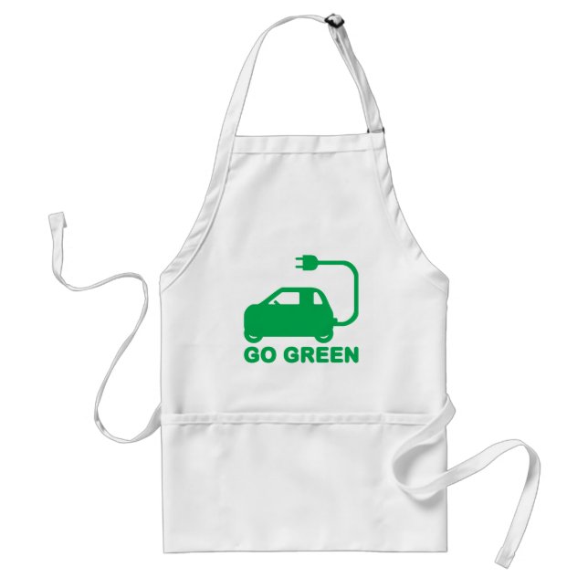 Go Green ~ Drive Electric Cars Adult Apron (Front)