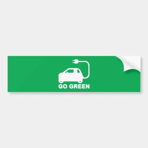 Go Green  Drive Electric Cars Bumper Sticker