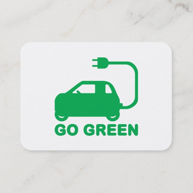 Go Green ~ Drive Electric Cars Business Card (Back)
