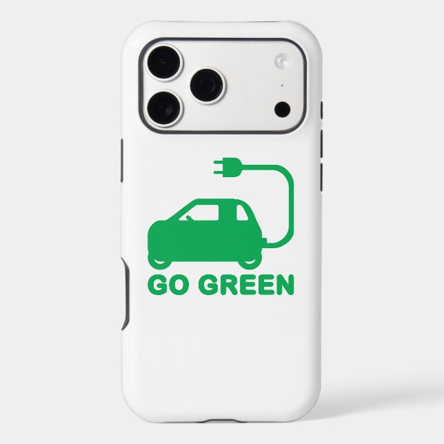 Go Green ~ Drive Electric Cars Case-Mate iPhone Case (Back)