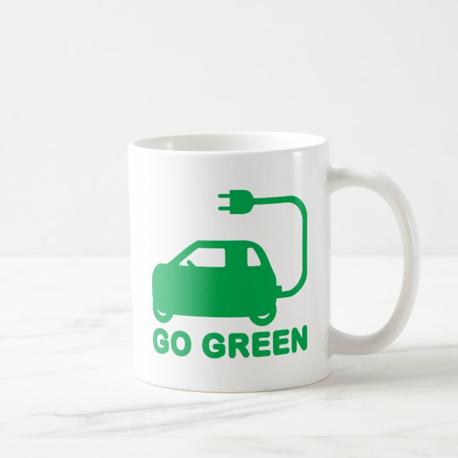 Go Green ~ Drive Electric Cars Coffee Mug (Right)
