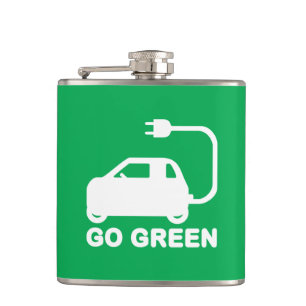 Go Green ~ Drive Electric Cars Flask
