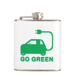 Go Green ~ Drive Electric Cars Flask