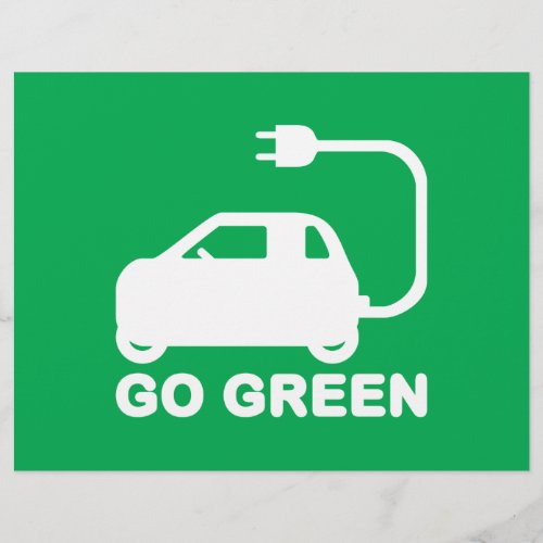 Go Green  Drive Electric Cars Flyer