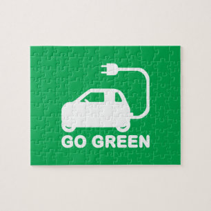 Go Green ~ Drive Electric Cars Jigsaw Puzzle