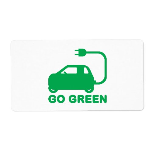 Go Green  Drive Electric Cars Label
