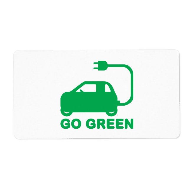 Go Green ~ Drive Electric Cars Label (Front)