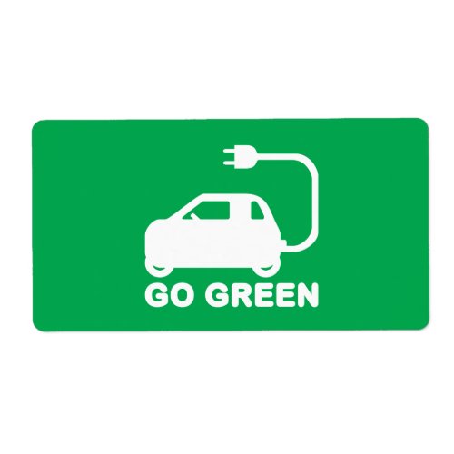 Go Green  Drive Electric Cars Label