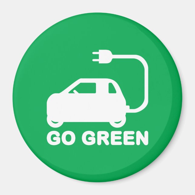 Go Green ~ Drive Electric Cars Magnet (Front)