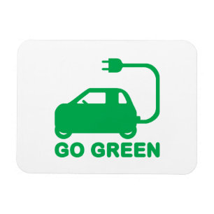 Go Green ~ Drive Electric Cars Magnet
