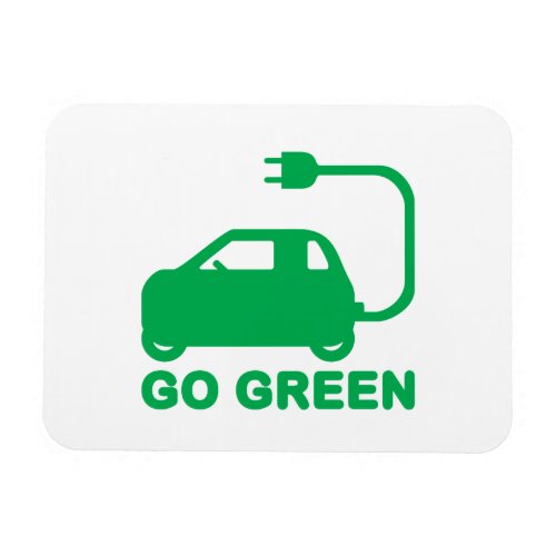 Go Green  Drive Electric Cars Magnet