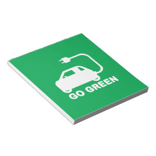 Go Green ~ Drive Electric Cars Notepad
