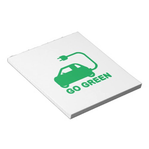 Go Green  Drive Electric Cars Notepad