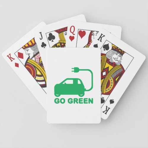 Go Green  Drive Electric Cars Playing Cards