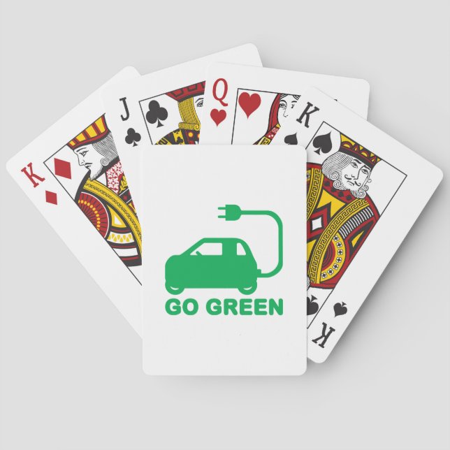 Go Green ~ Drive Electric Cars Poker Cards (Back)