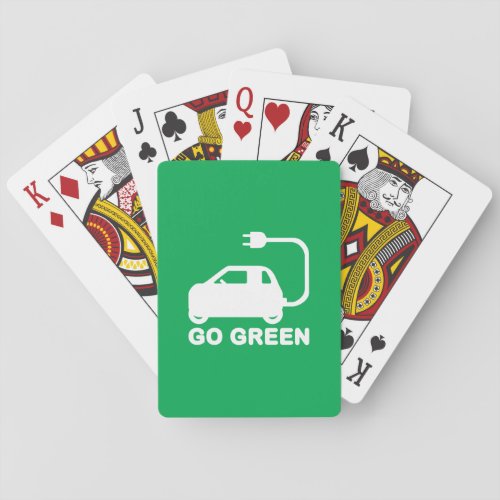 Go Green  Drive Electric Cars Poker Cards