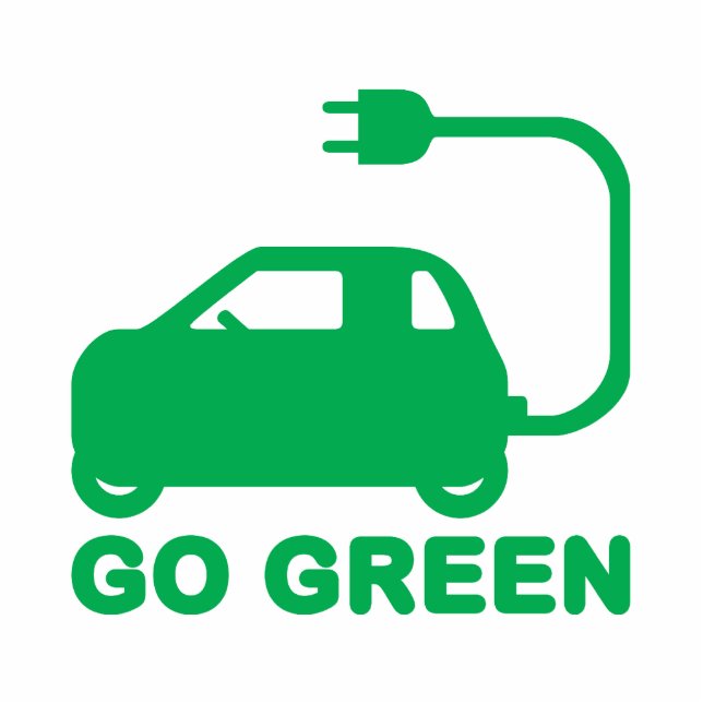 Go Green ~ Drive Electric Cars Statuette (Front)