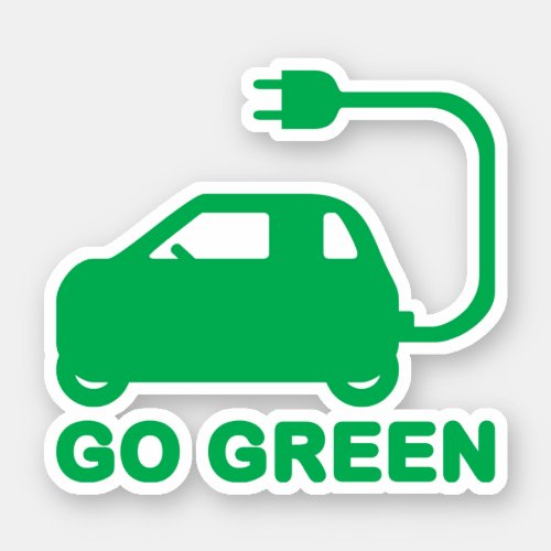 Go Green  Drive Electric Cars Sticker