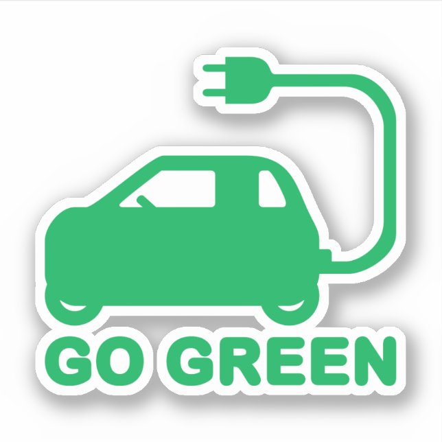 Go Green ~ Drive Electric Cars Sticker (Front)