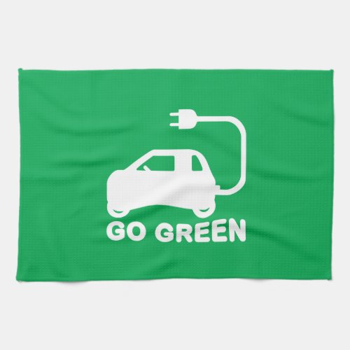 Go Green  Drive Electric Cars Towel