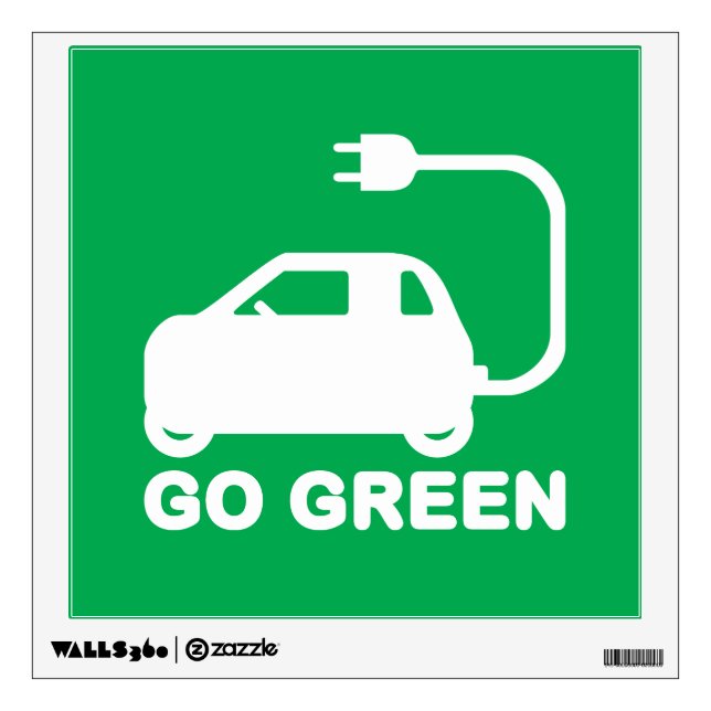 Go Green ~ Drive Electric Cars Wall Decal (Front)