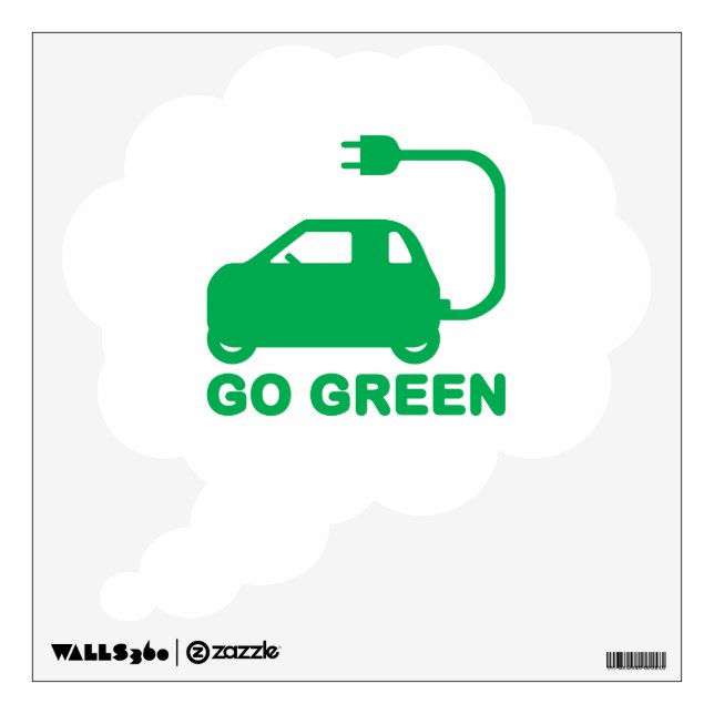 Go Green ~ Drive Electric Cars Wall Decal (Front)