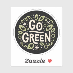 Go green eco friendly aesthetic sticker
