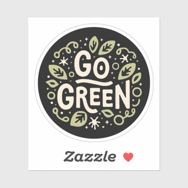 Go green eco friendly aesthetic sticker (Sheet)