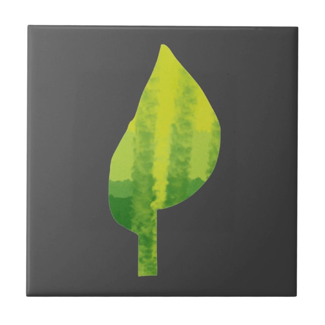 Go green eco nature leaf design ceramic tile (Front)