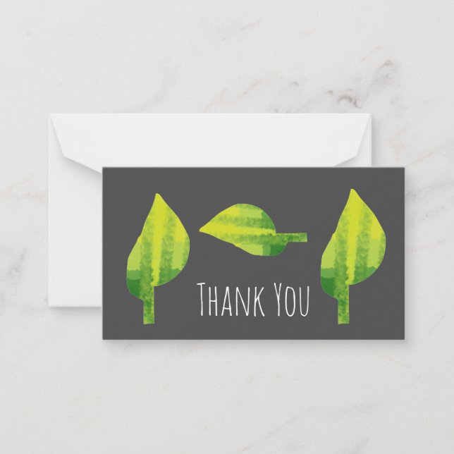 Go green eco nature leaf design note card (Front)
