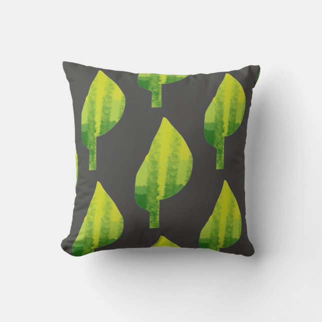 Go green eco nature leaf design throw pillow (Front)