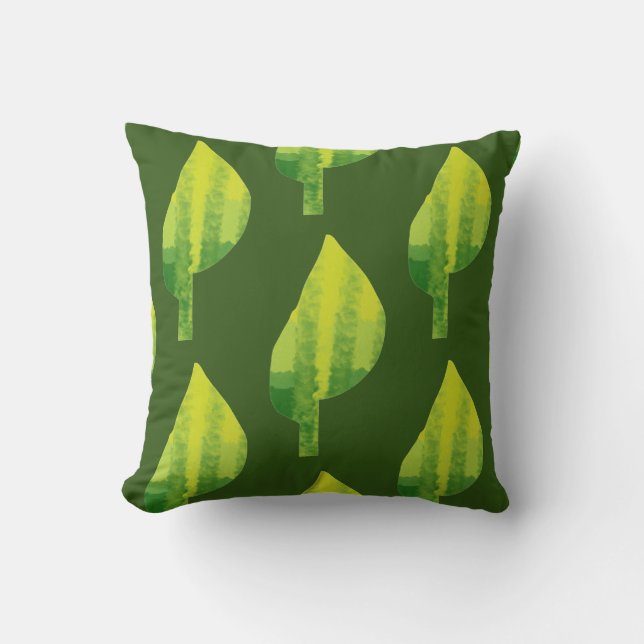 Go green eco nature leaf design throw pillow (Front)