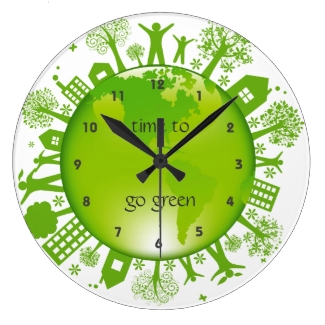 Go Green Ecology Design Wall Clock